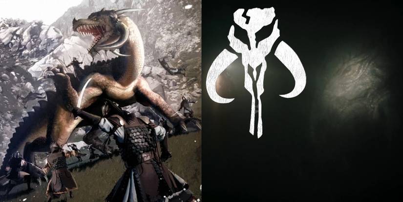 Mythosaur in Star Wars comics and The Mandalorian season 3 split image
