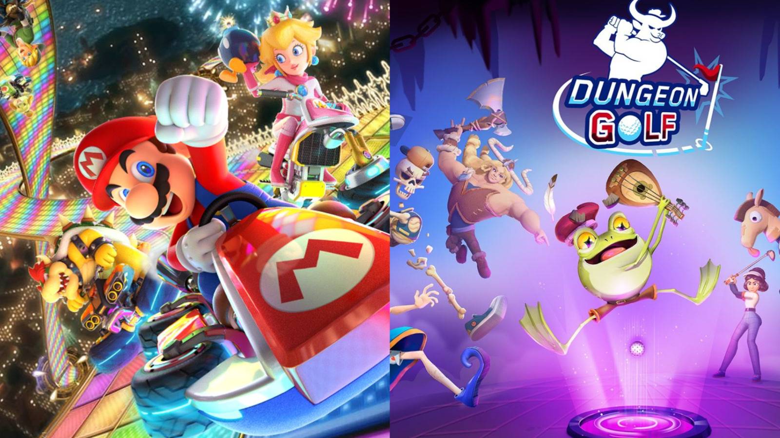 Mario Kart 8 and Dungeon Golf