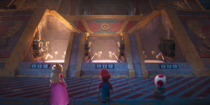 Mario Kart 8 style garage in Super Mario Bros. movie trailer