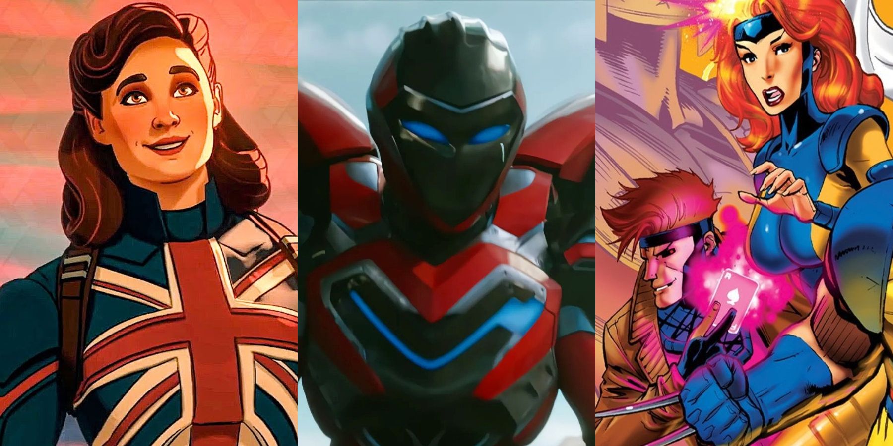 What If...? Captain Carter, Ironheart and X-Men animated split image