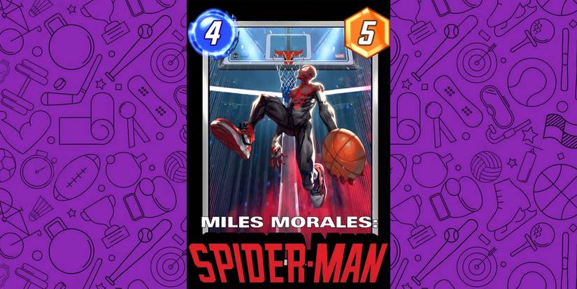 Marvel Snap Sports Variant Card Art Miles Morales Spiderman Dunking