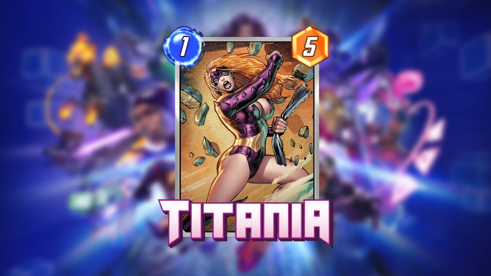 image showing the titania card in marvel snap.