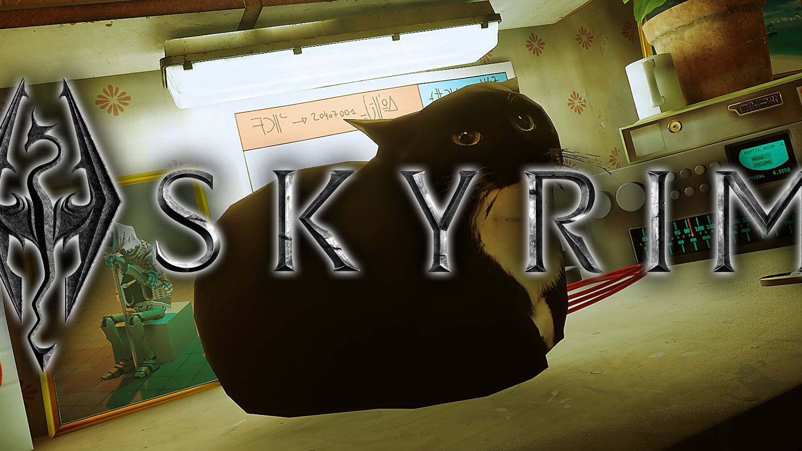 Maxwell-the-Cat-mod-with-Skyrim-logo