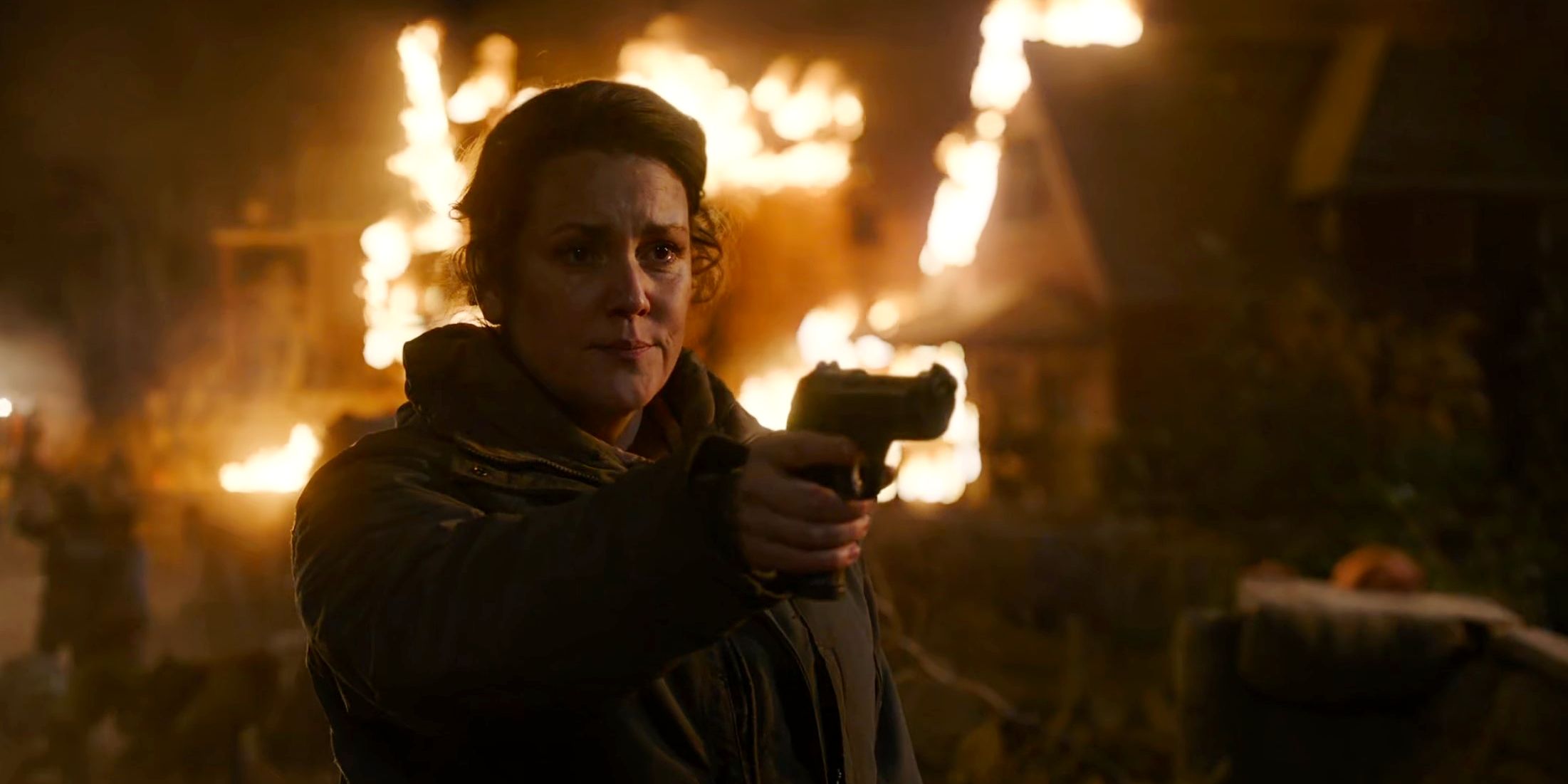 The Last of Us Melanie Lynskey as Kathleen with fiery background