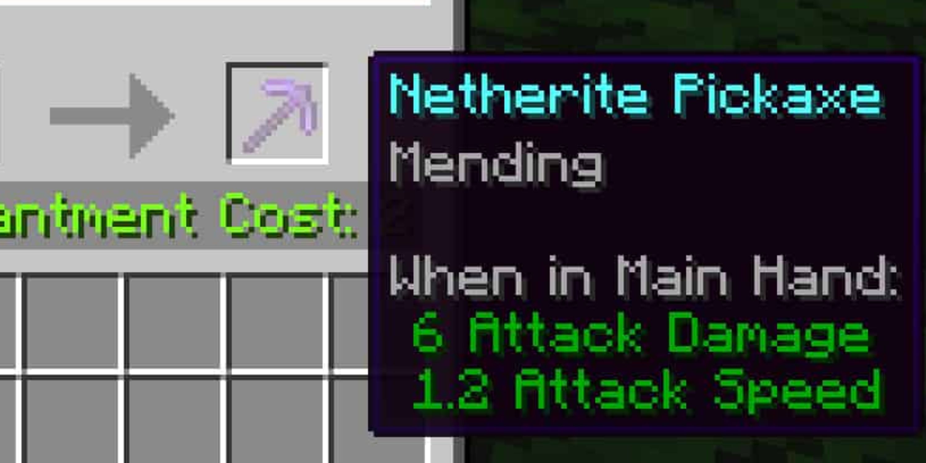 mending on a netherite pickaxe