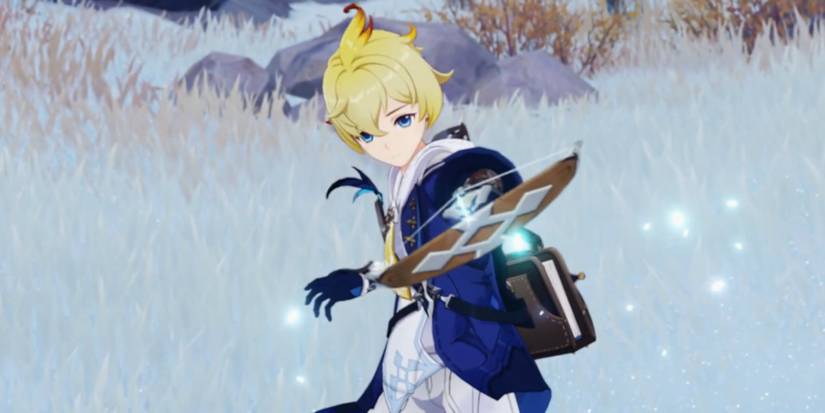 mika aiming in genshin impact