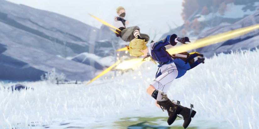 mika attacking in genshin impact