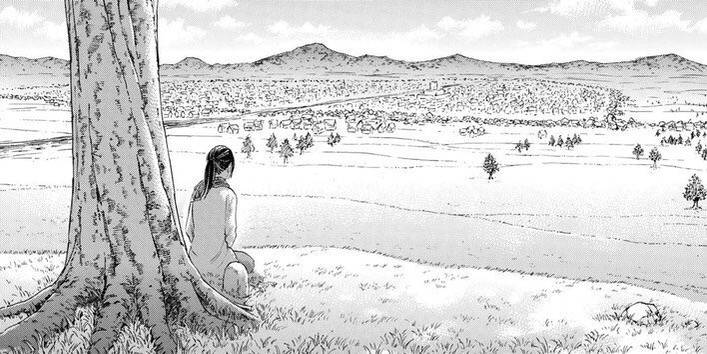 mikasa under the tree