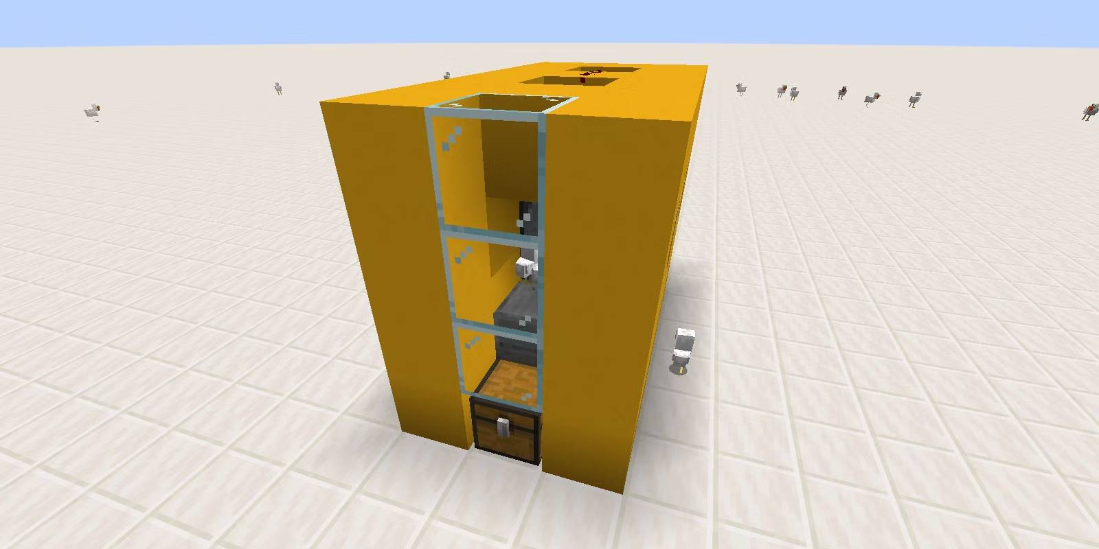 An automatic chicken farm in Minecraft
