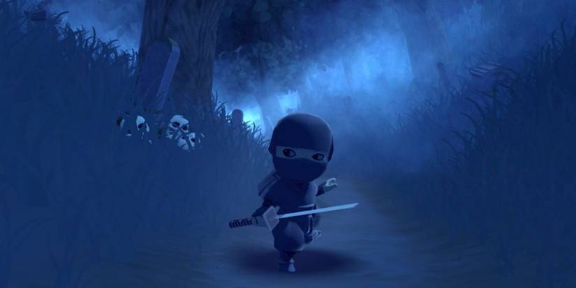 A ninja in the foggy woods in Mini Ninjas