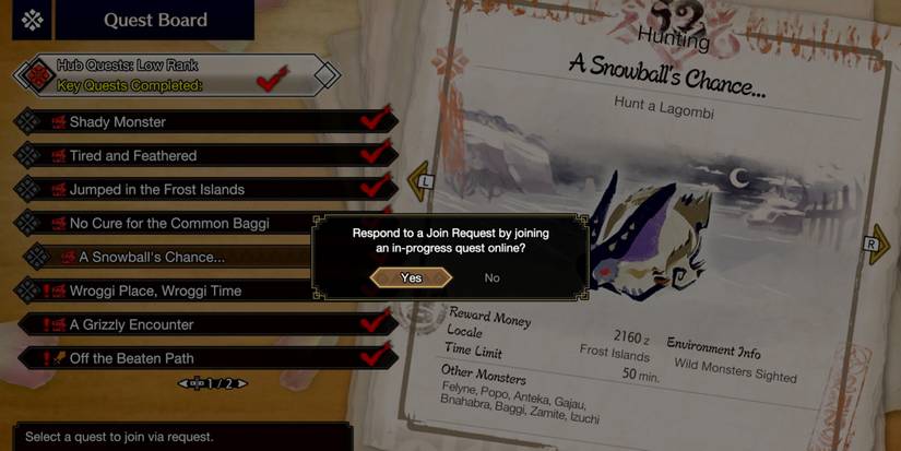 Monster Hunter Rise - Joining Someone Mid-Quest Through Join Request