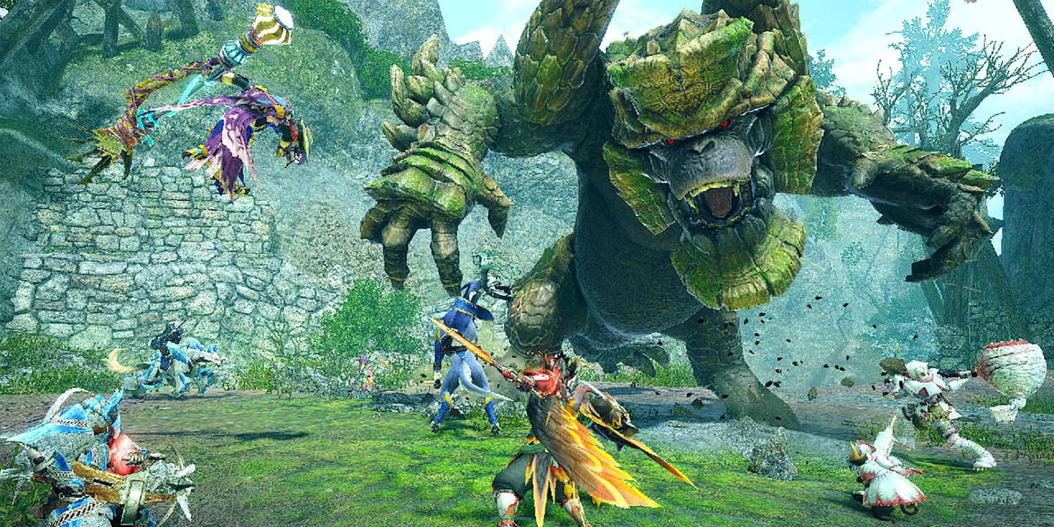 monster-hunter-rise-sunbreak-press-kit-image-showing-a-party-of-people-fighting-garangolm-2.jpg (1500×750)