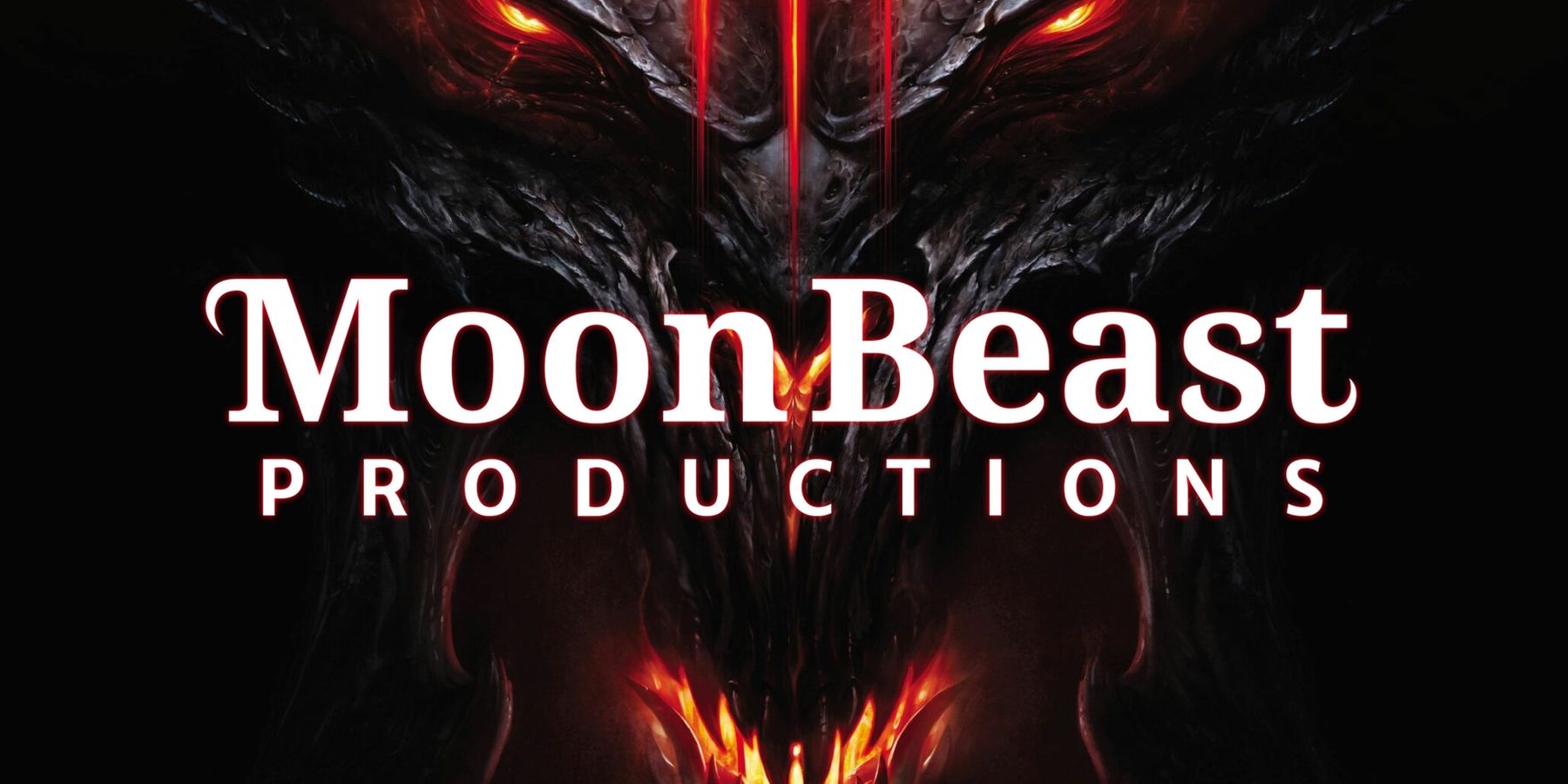 Logo của nhà phát triển Moon Beast Productions được kết hợp trên nền Diablo