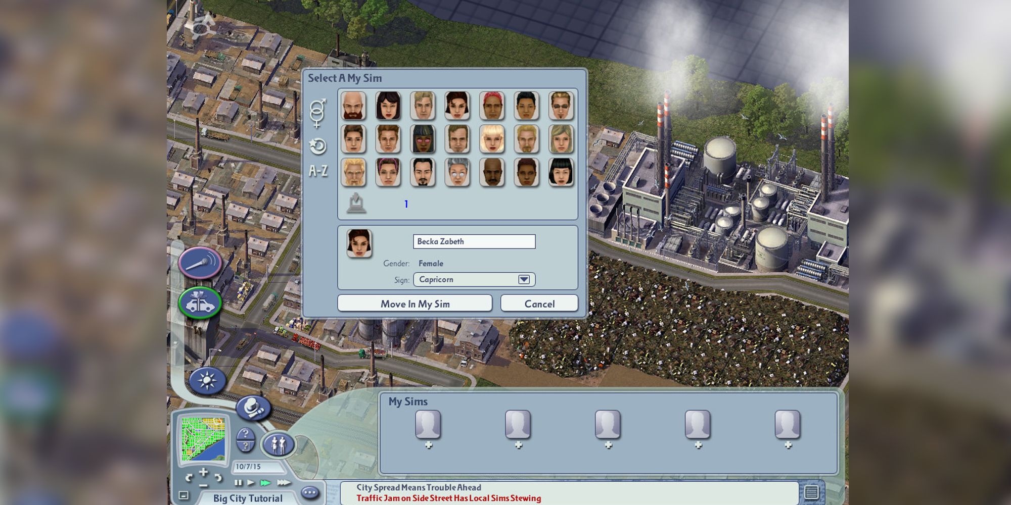 My Sim mode in SimCity 4