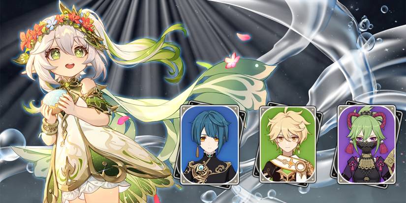 nahida-xingqiu-dendro-mc-and kuki shinobu in genshin impact