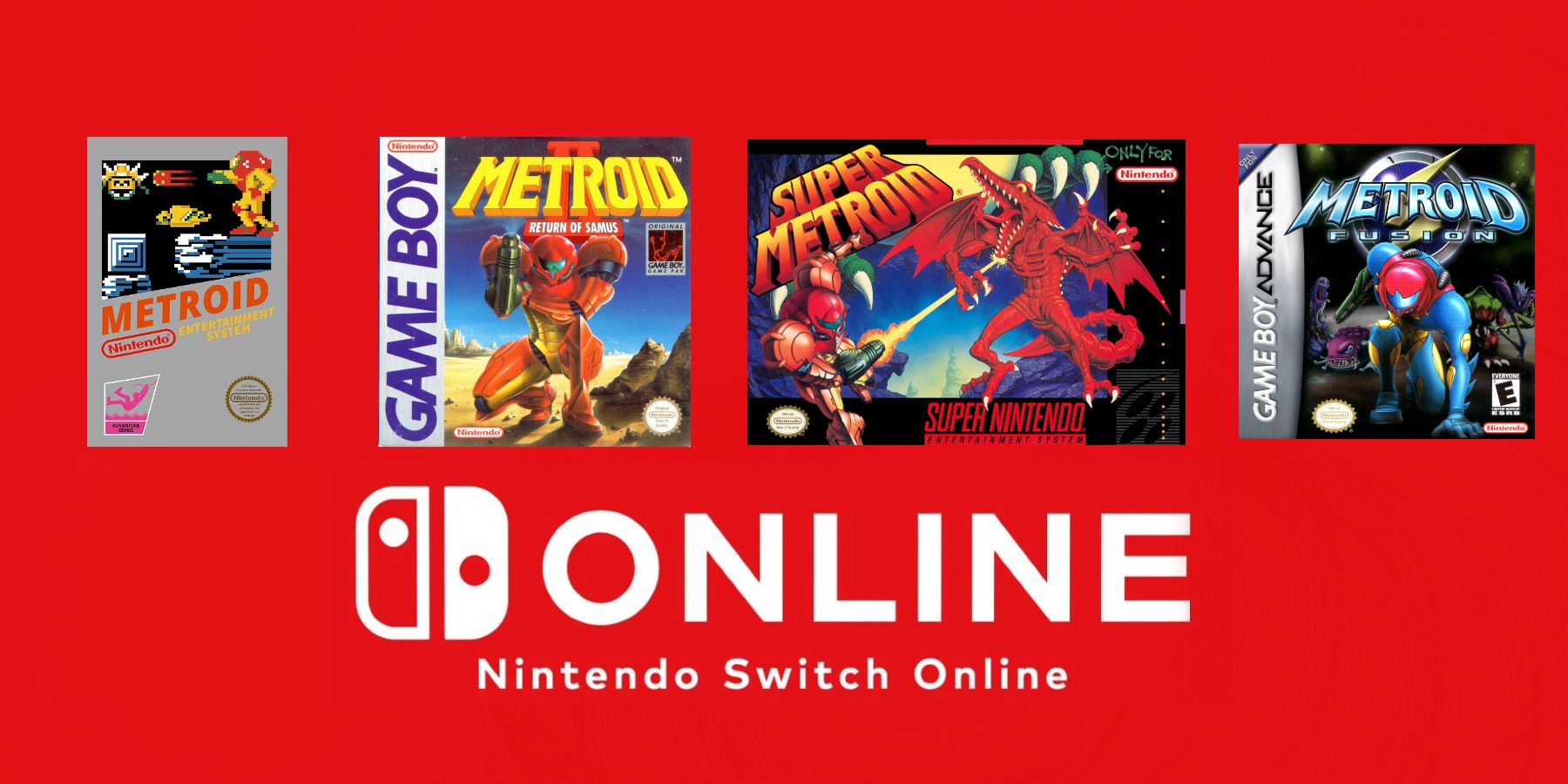 Nintendo Switch Online Metroid Super Metroid II Metroid Fusion logo