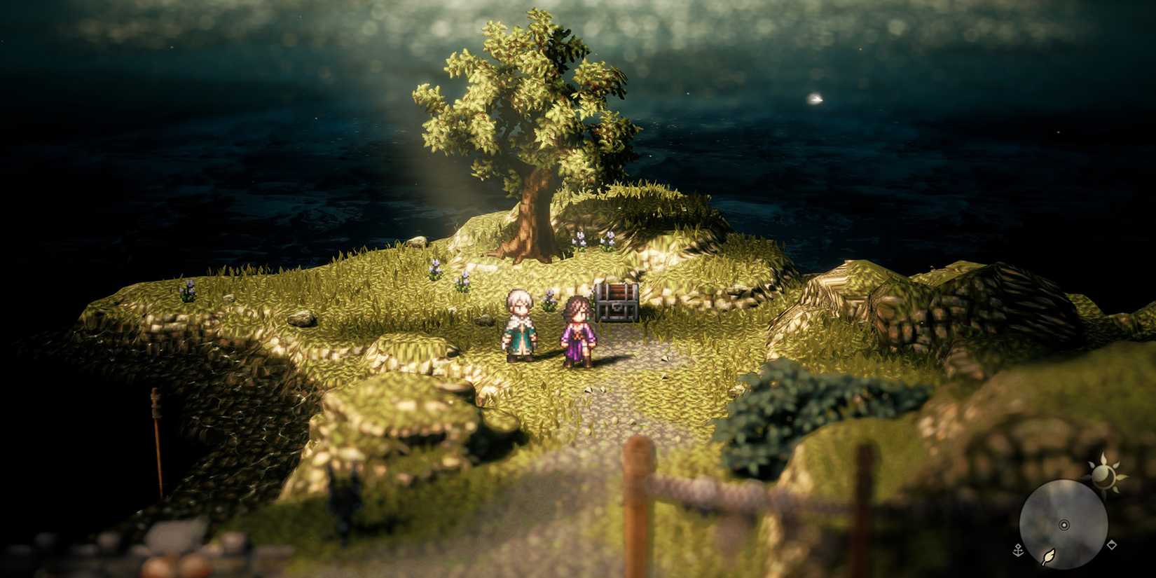 octopath traveler 2 2d hd graphics throne temenos day