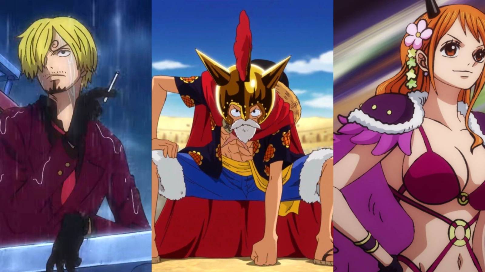 Sanji, Luffy, and Nami in One Piece