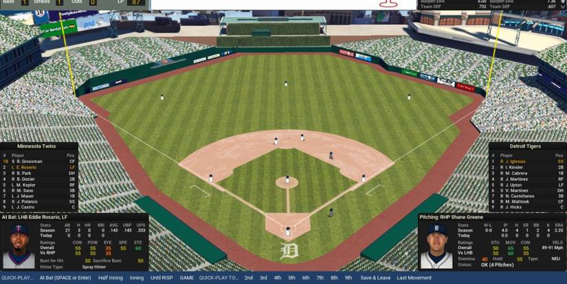 A match in Out Of The Park Baseball 18