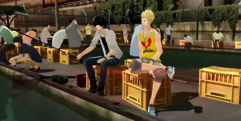 Joker fishing with Ryuji 
