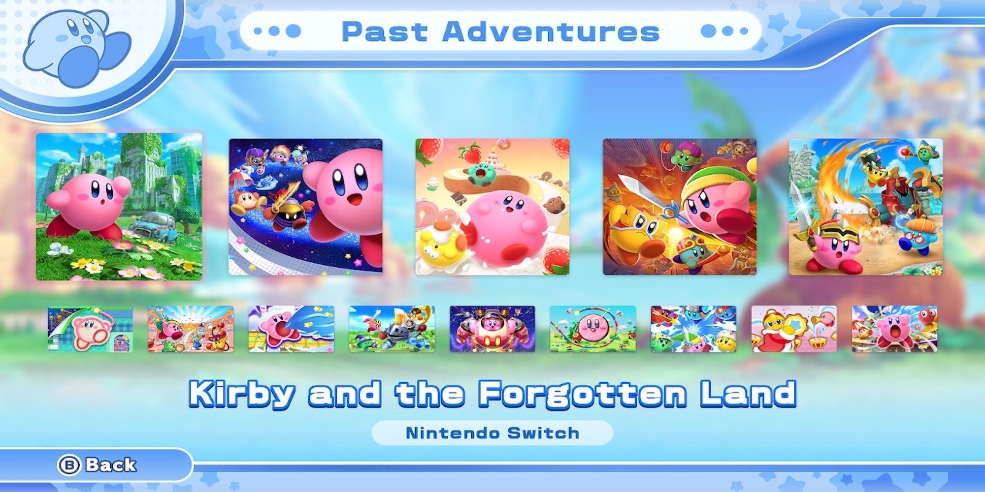 Past Adventures Gallery in Kirby's Return to Dream Land Deluxe