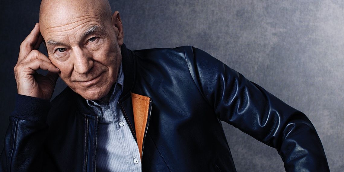 Patrick Stewart with Leather Jacket