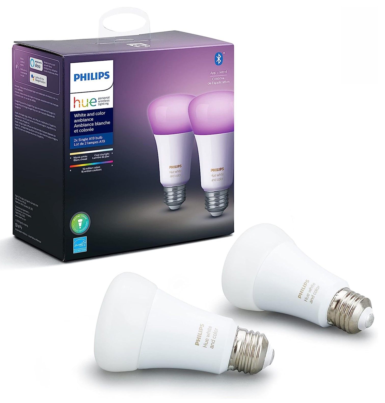 Philips Hue White and Color A19 LED Smart Bulb