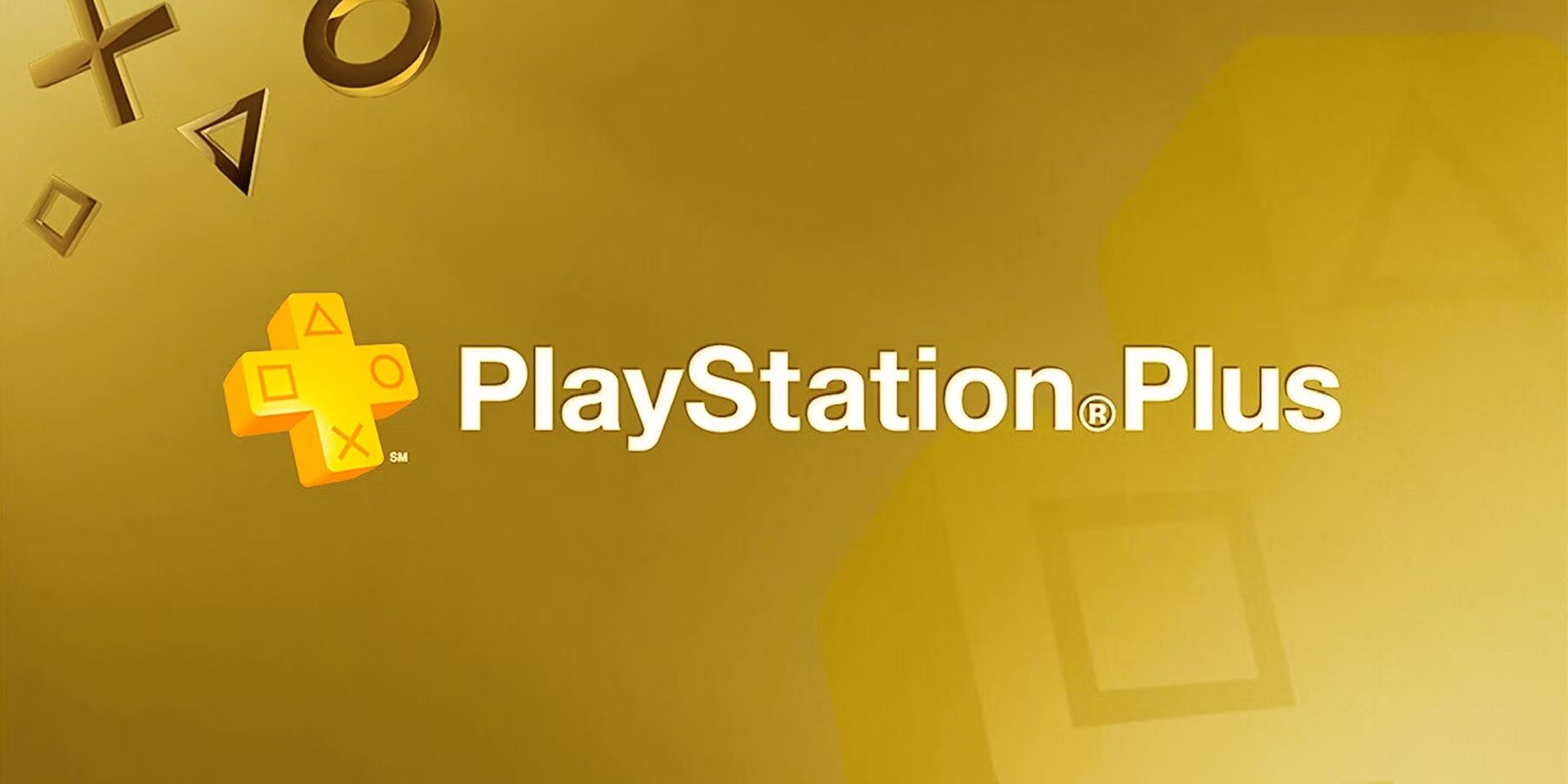 playstation plus logo gold background