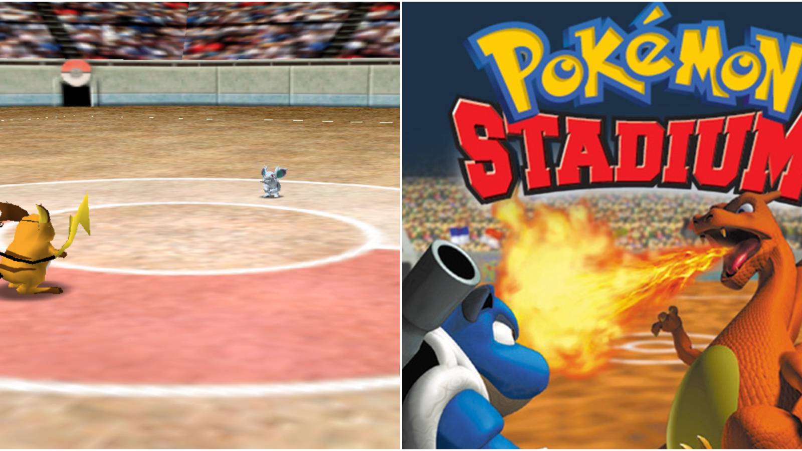 pokemon stadium cover plus raichu nidoran battle