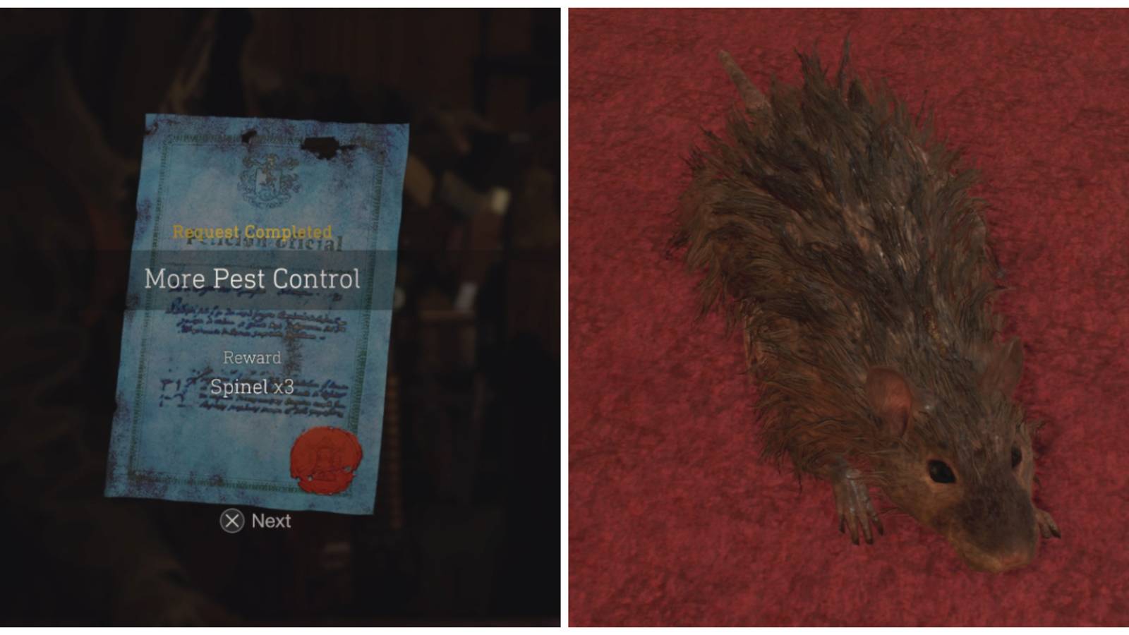 Completing the More Pest Control rat request in Resident Evil 4 Remake
