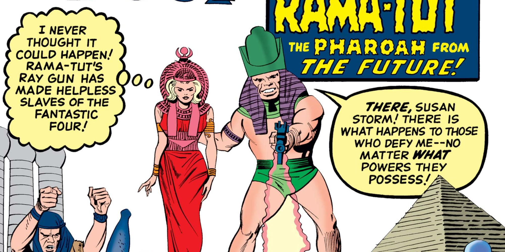 Rama-Tut with Sue Storm in a comic cover