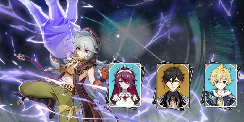 razor-rosaria-zhongli-and mika in genshin impact