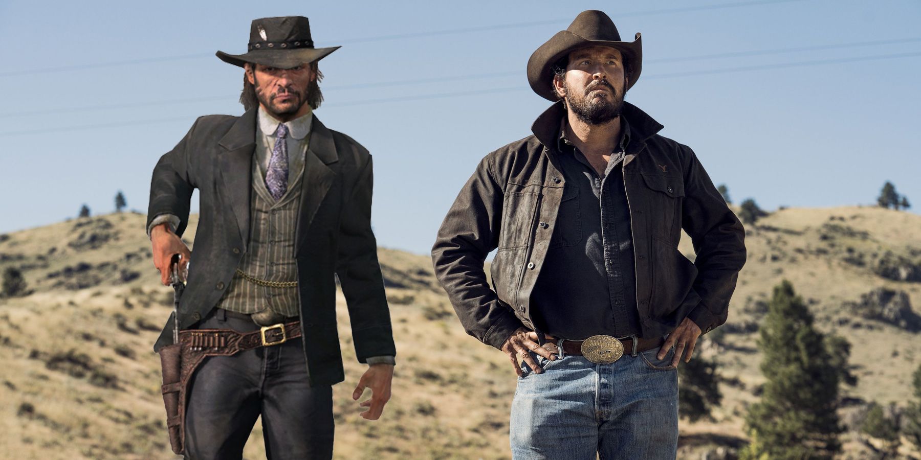 Red Dead Redemption John Marston and Yellowstone Rip Wheeler