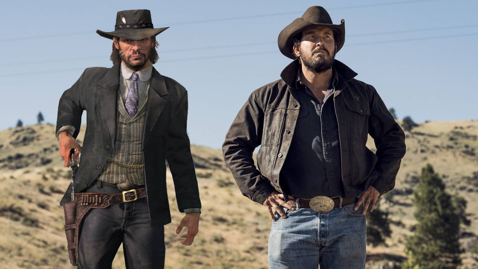 Red Dead Redemption John Marston and Yellowstone Rip Wheeler