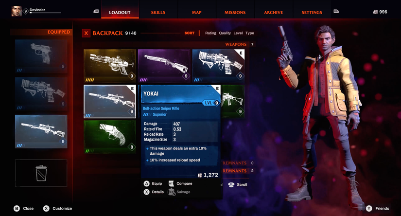 redfall preview - loadout weapons