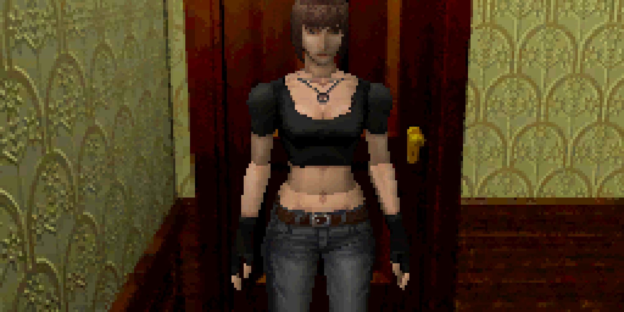 Jill in one of her more casual looks for the Saturn version of the game. 