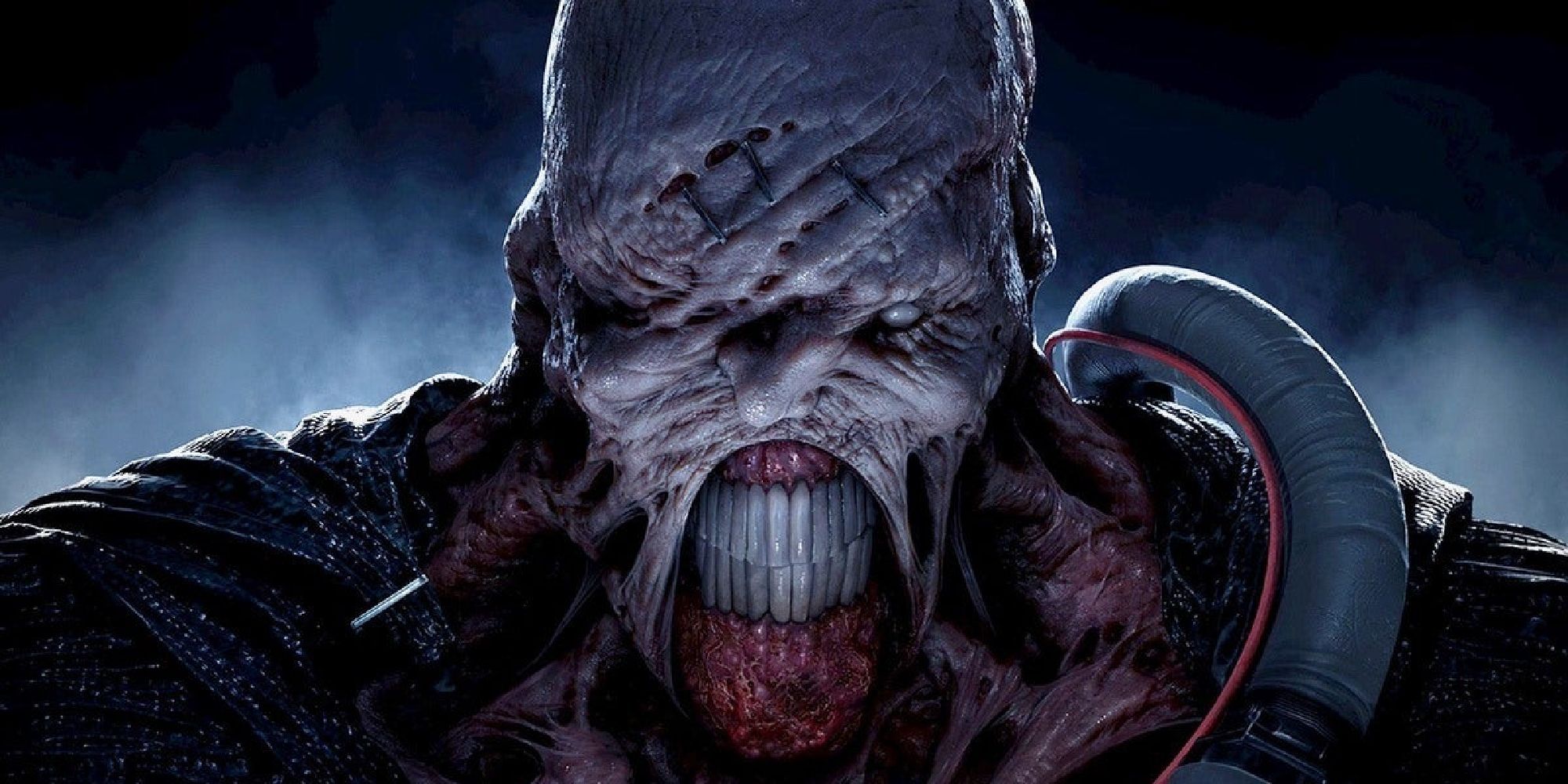 A close-up of Nemesis as he appears in the remake of the third game. 