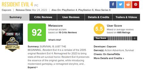 Resident Evil 4 Remake está recibiendo calificaciones perfectas en  Metacritic