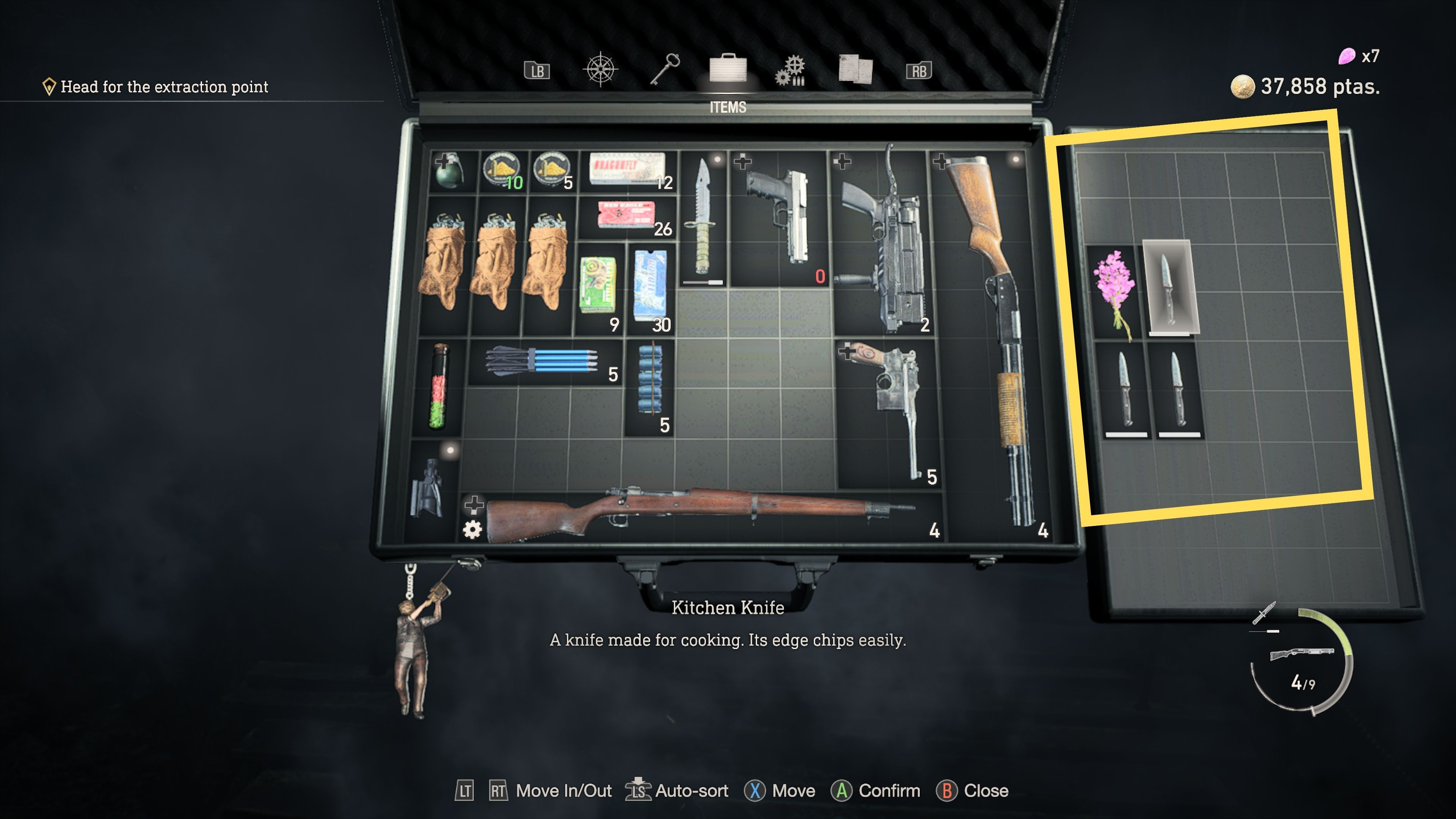 Image shows the briefcase in the remake of Resident Evil 4. 