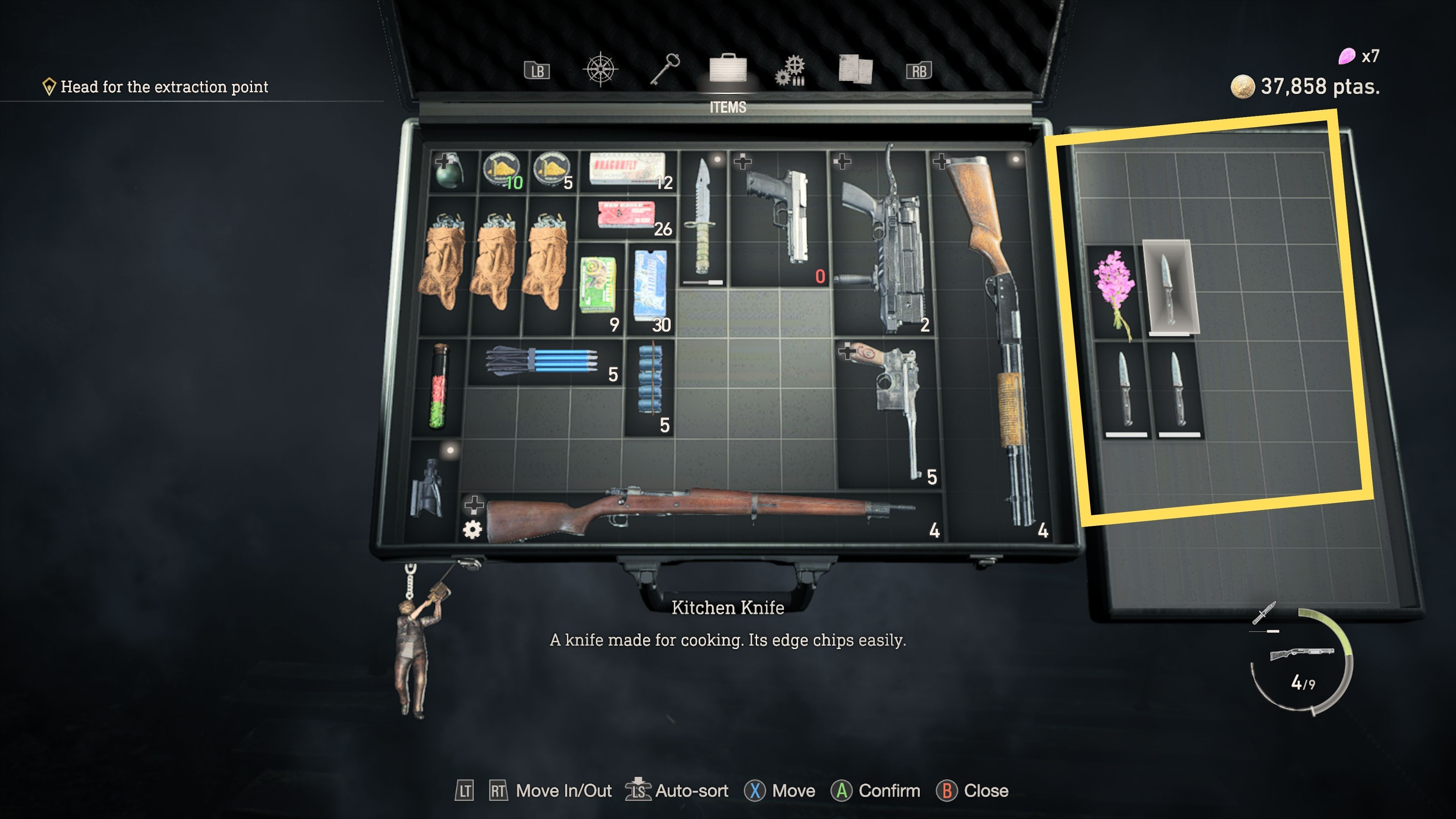 image showing the attache case in the resident evil 4 remake. 