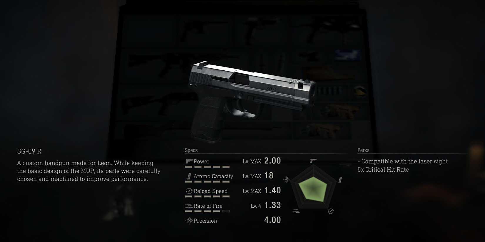 SG-09 R Pistol in Resident Evil 4 Remake