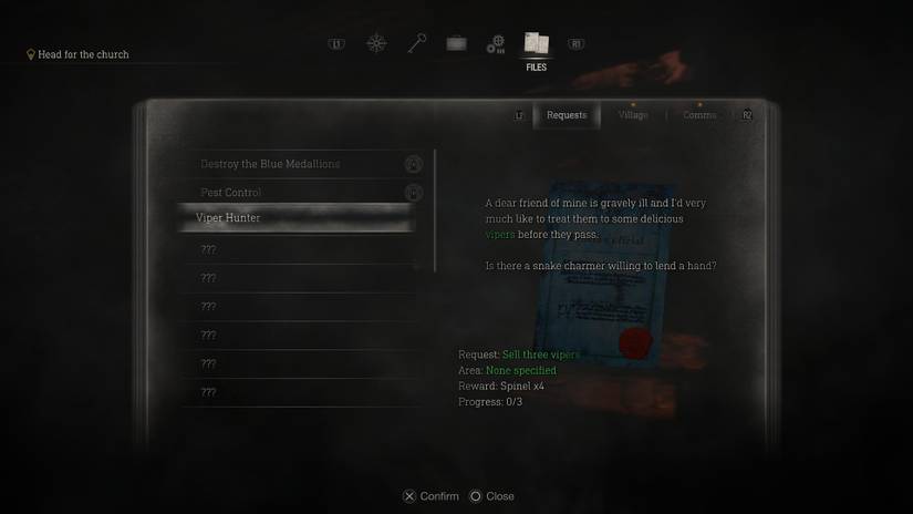 viper hunter request note resident evil 4 remake