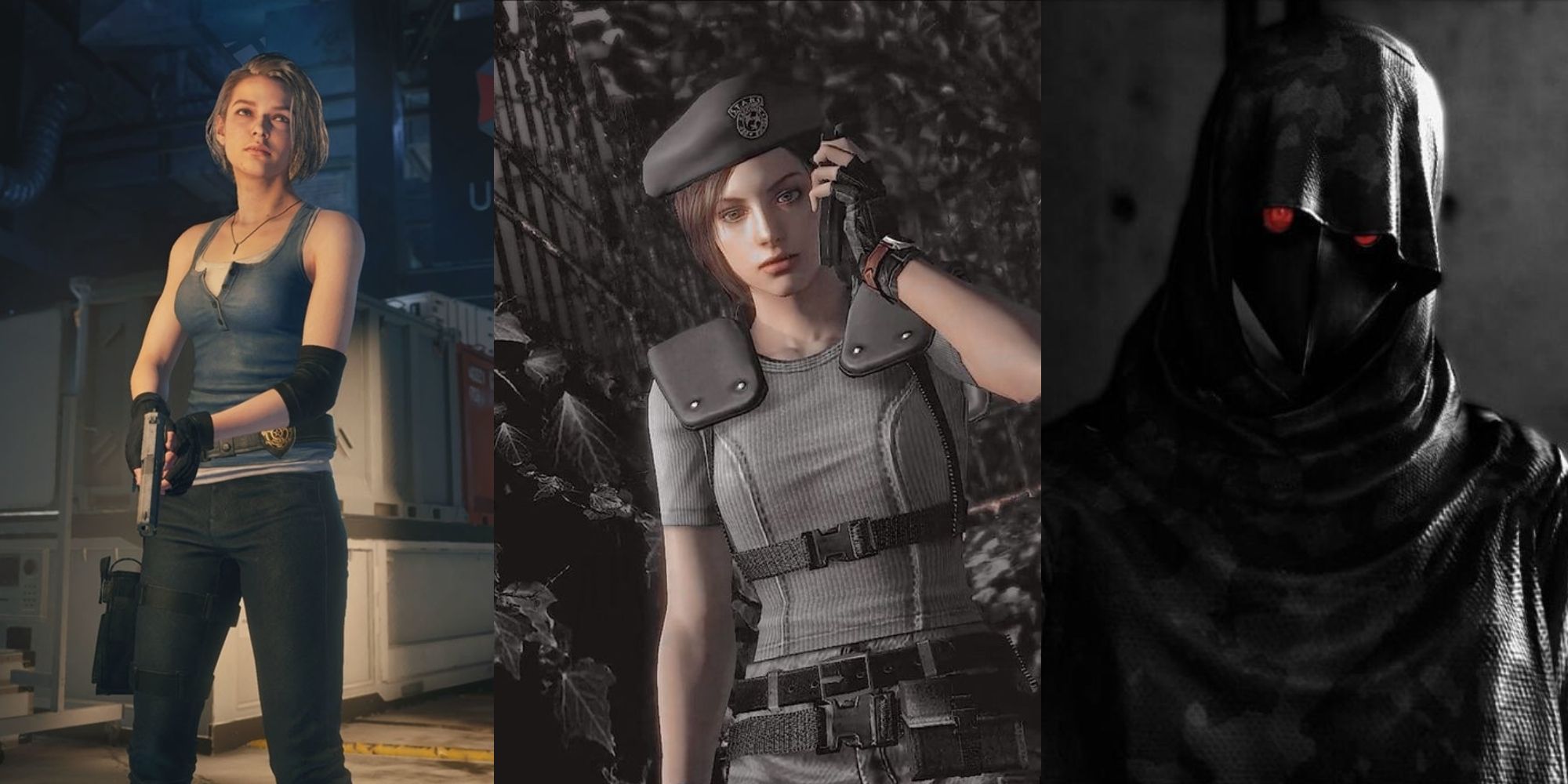 Examples of three different Jill looks from across the franchise.