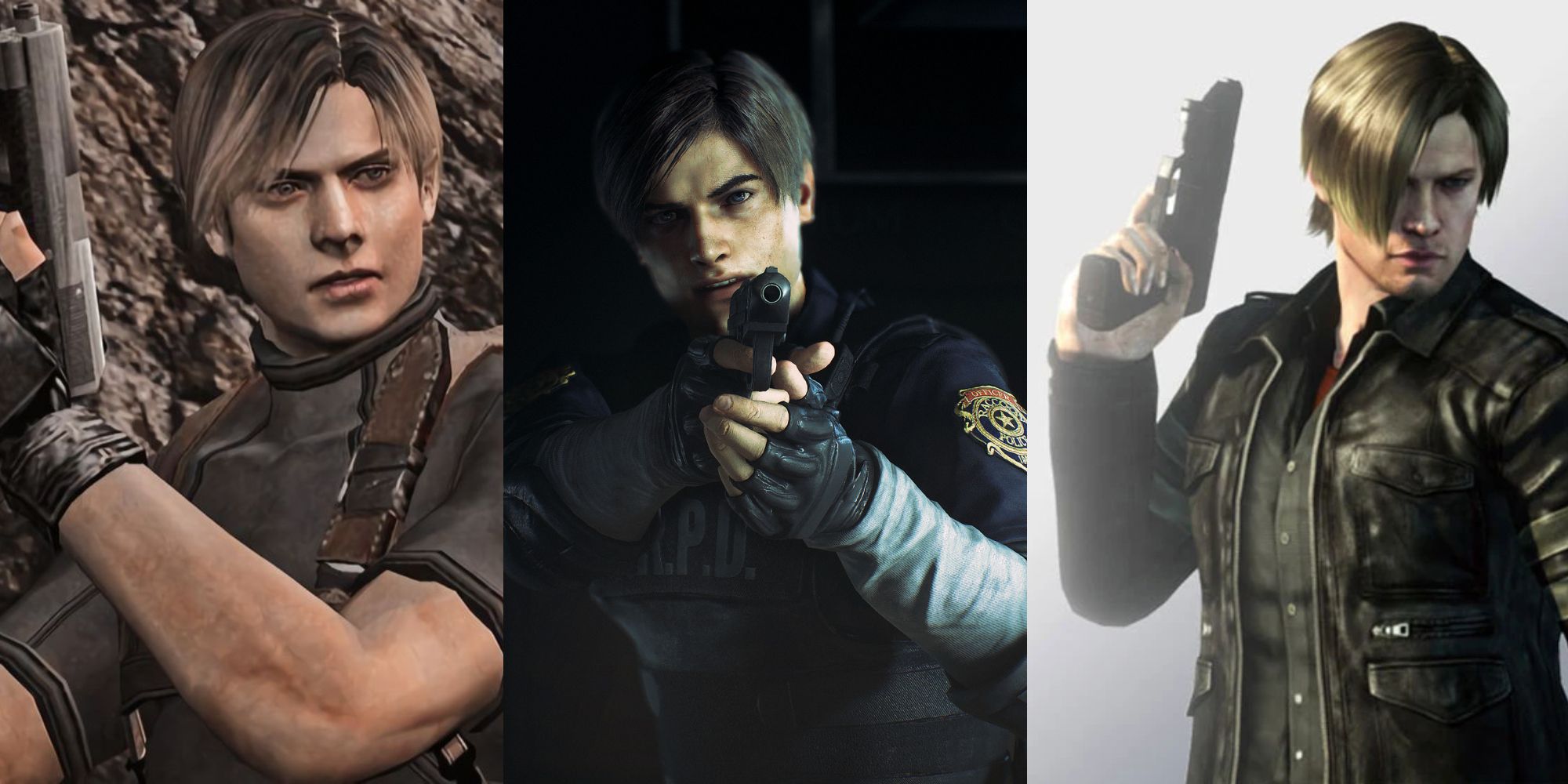 Leon as shown in the three different games he stars in: 4, 2 and 6