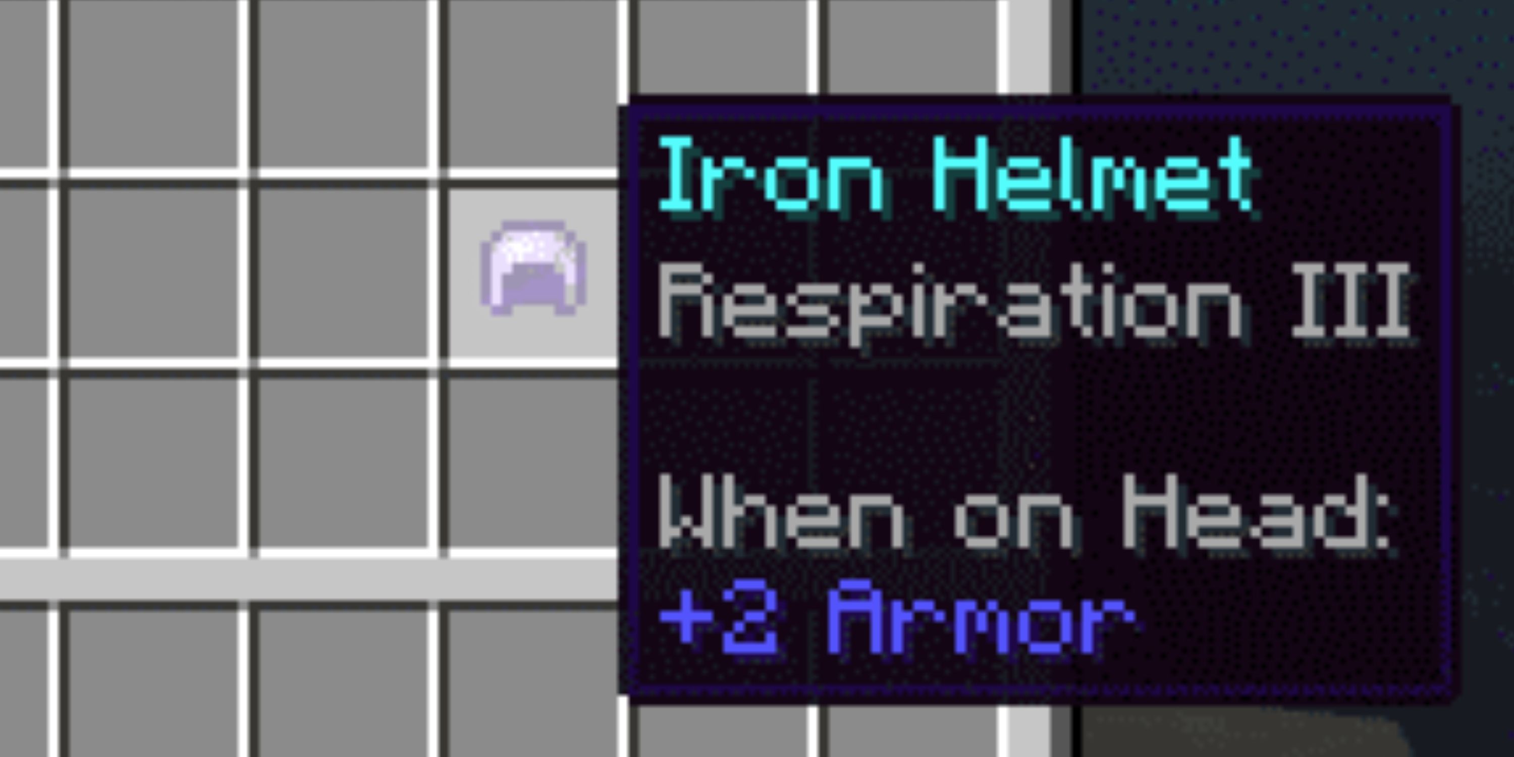 respiration on an iron helmet