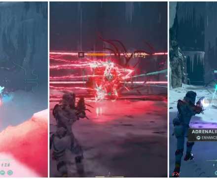 Using the Thermogenic Launcher, Electropylon Driver, and the Hollowseeker in Returnal.