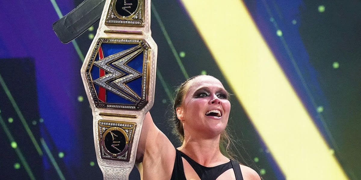 Ronda Rousey with the championship