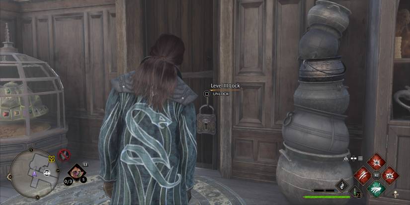 The door to Professor Sharp's room in Hogwarts Legacy