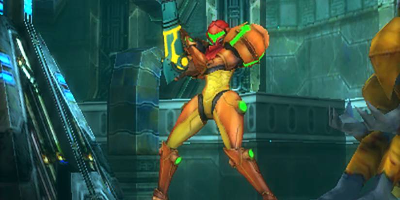 Samus cocking her arm cannon