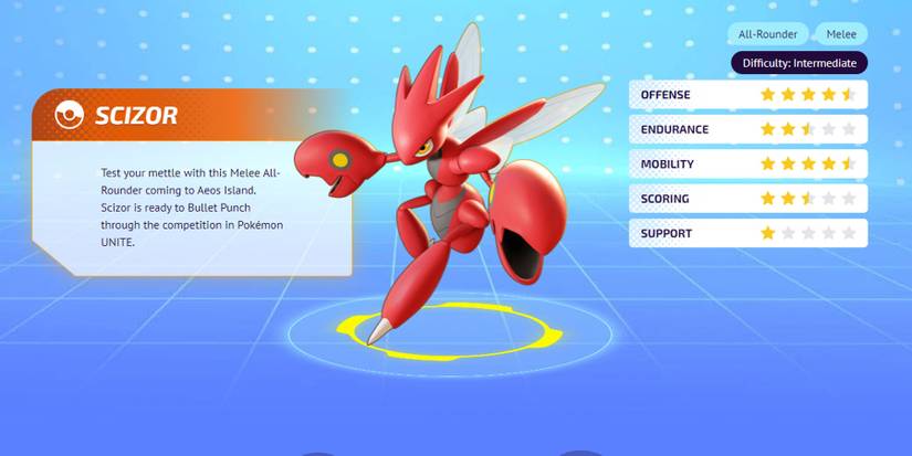 Scizor stats in Pokemon Unite